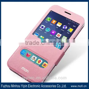 MOFi Open Window Flip Leather Cases for Samsung Galaxy A8,A8000,SM-A800F,with Slide to Answer the Phone Function thumbnail-2