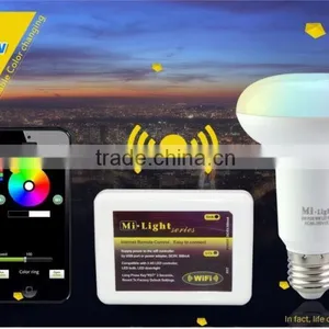 AC85-265V 2.4GHz RF Touch Remote Control E27 Smart WiFi LED Bulb Lamp 9W 850LM With Mi.Light WIFI APP Controller for Android IOS thumbnail-1