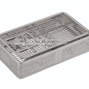 Sterilisation Basket – Replace Green Plastic Trays Sterilisation Basket – Wire Mesh Base, Perforated Sides – Various Sizes thumbnail-1