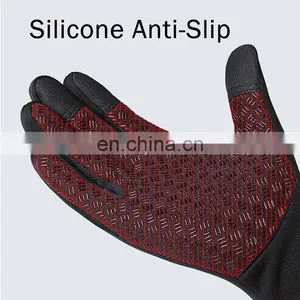 Cheap Waterproof Winter Warm Touch Screen Gloves Other Sports Bicycle Cycling Gloves In Black thumbnail-3