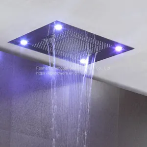 Chromotherapy Shower Set Large Size LED Showerhead Rainfall Shower Head thumbnail-1