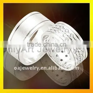 Hor Selling Friendship Gift Cheap Jewelry Couple Silver cz Rings thumbnail-1