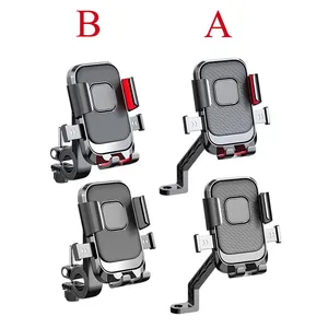 Motorcycle Phone Mount With One-Button Lock Anti-Shake Bike Holder thumbnail-1