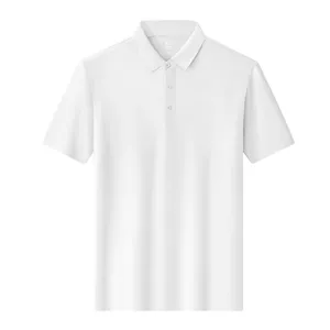 Extra Large Men's Ice Silk Light Luxury High Elasticity Short Sleeve T-shirt Plus Fat Large Half Sleeve Polo Shirt thumbnail-1