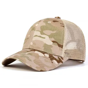 Multi Camo Ripstop Mesh Trucker Hat Curved Brim Breathable Outdoor Fishing Hunting Baseball Cap Custom Logo Wholesale thumbnail-2