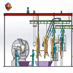 Customized Turnkey Cattle Slaughter Equipment Line ISO9001 Cow Abattoir Machine Butcher Beef Processing Production Factory thumbnail-1