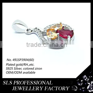 Pure Silver Material Jewelry Sets With Yellow/ruby Glass Stones Micro Paved Fashion Jewelry Sets for Women thumbnail-5