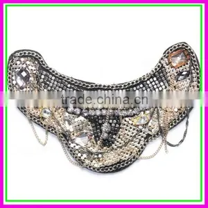 Factory Customize Handmade Stone Cloth Collar, Metallic Chain Metal Piece Clothing False Collars thumbnail-1