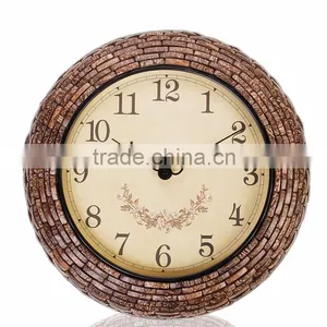 46cm Home Decor Mosaic Coconnut Shell Big Size Wall Mounted Clock thumbnail-1