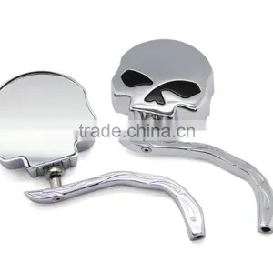 BJ-RM-354 Hot Sale Skull Aluminum Chrome Motorbike Mirror for Harley thumbnail-5