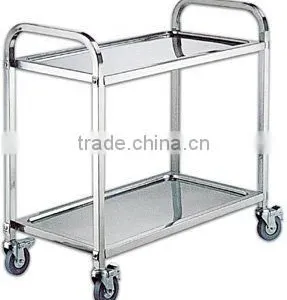 Assembled 2 Layers Stainless Steel Food Service Cart thumbnail-1