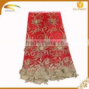 Custom Leaves Pattern Eco-Friendly Feature Indian Tulle Lace Fabric for Garment Accessories Wholesales thumbnail-4