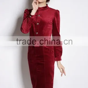 Custom Velvet Ladies Fashion Dresses Winter 2014 High Quality Woman Clothes Quality Choice thumbnail-2