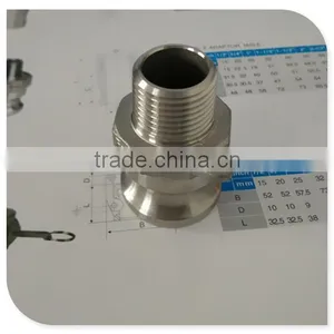 316 Stainless Steel Quick Coupling Type F 1/2" Male Thread Adaptor thumbnail-1