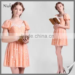 Elegant Fashionable Puff Sleeve Design Bridesmaid Dresses Women thumbnail-1