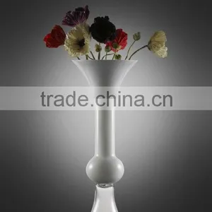 Tall White Glass Vase thumbnail-1