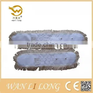 W004 Cotton Flat Mop Head,with Metal Button Pocket. thumbnail-1