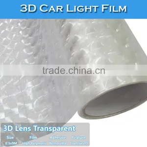 Self Adhesive Tranparent 3D Foil Car Light Sticker Wrap Vinyl thumbnail-1