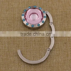 Supply Lady's Metal Purse Hanger/round Bag Holder/foldable Bag Hanger With Rhinestones thumbnail-3