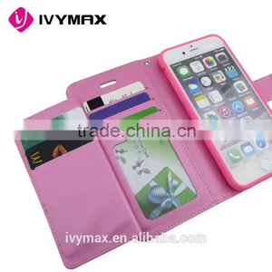 2016 Trending Products Rich Diary Wallet Case Premium Soft Synthetic Leather Case With ID Credit Card Slots for Iphone 6 thumbnail-4