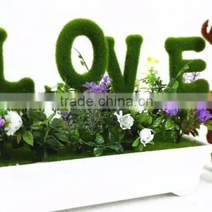Lovely Style Artificial Plant Bonsai With Moss Letter Plastic Flower Bonsai for Office Table Centerpieces thumbnail-1
