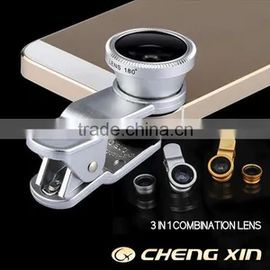 Full Set Cell Phone Lens 3 in 1 Clip-On Fish Eye Lens 180 Degree Universal For i4 4s 5 6 Fisheye Lens Quality Choice thumbnail-3