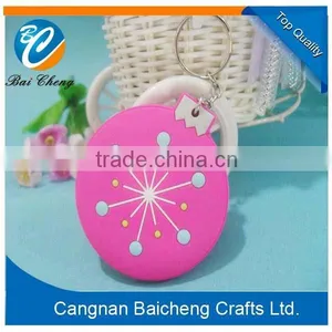 Colorful Round Booming Soft Pvc Key Chains of Nice Hand Touch as the Chrismas Tree Decoration for Fun and in Low Costs for Sale thumbnail-1