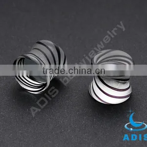 Pyrex Fashion Expander Zebra Grain Color Glass Earrings Plugs thumbnail-1