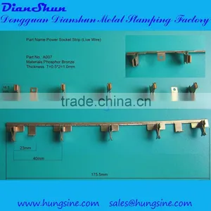 Customized Stamping Parts of Connecting Metal Parts Used for Extension Outlet Socket thumbnail-1