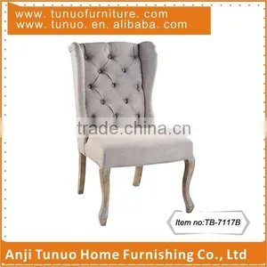 Dining Chair,Tufted Back With Buttons,High Back,Rubber Wood Legs,TB-7117B thumbnail-1