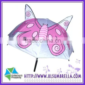 18"Plastic Handle Rain Butterfly Shaped Child Umbrella thumbnail-1