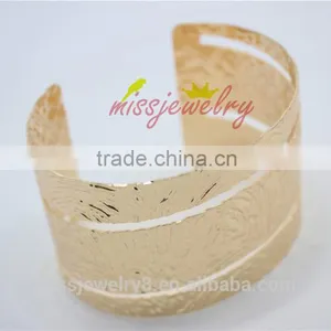 KC Gold Statement Punk Fashion Metal Hollow 0ut Wide Cuff Bangle Bracelets For Women Men for 2016 New Accessory thumbnail-3