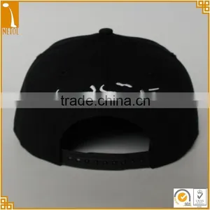 Custom Black 6 Panel Unisex 100%cotton 3D Embroidered Snapback Baseball Cap thumbnail-4