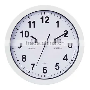 12" Round Shape Wall Clock With Weather Station thumbnail-1