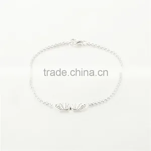 Silver Bracelet Wholesale Factory Price Angel Wing Bracelet BR002-21 thumbnail-2
