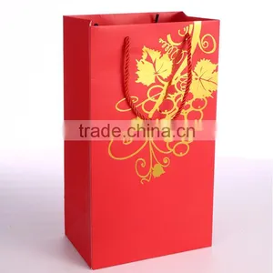 Big Size Recyclable Luxury Red Wine Packaging Paper Bag thumbnail-1