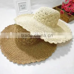 2016 Fashion Beach Hot Sale Young Girl Raffia Straw Hat Factory Direct Latest Cheaper OEM Raffia Straw Hat Wholesale thumbnail-5