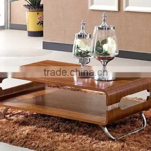Fashion Design Hotel Coffee Table Glass Walnut Table S112 thumbnail-1