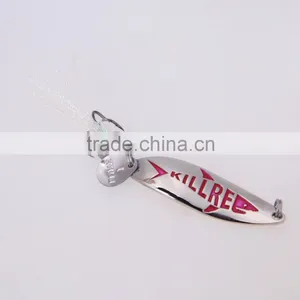 5.5cm/10g Metal Fishing Lure Hard Bait Sequin Spoon Noise Paillette With Feather/Treble Hook thumbnail-1