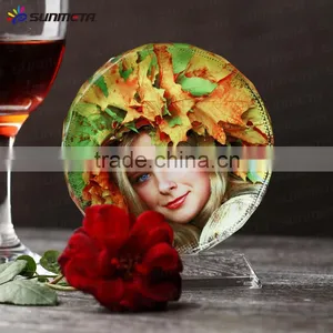 2016 Best Traveling Souvenir Sunflower Shaped Sublimation Crystal Digital Photo Frame thumbnail-6