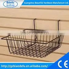 Black Slatwall Pegboard Wire Shallow Basket Display Rack Fixture thumbnail-1