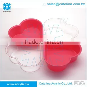 High Quality Acrylic 3 Round Compartment Food Tray thumbnail-6