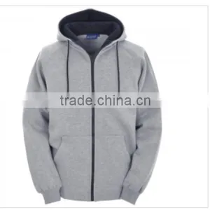 Grey Zip up Hoodie, Fleece Zipper Hoody, Winter Zip up Hoodie thumbnail-1