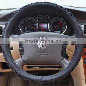 The New Ice Silk Cotton Car Spell of pu Leather Steering Wheel Covers Universal Design is the Four Seasons General thumbnail-2