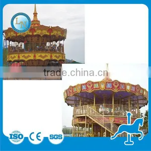 High Quality Kids Merry go Round Luxury Double Deck Carousel for Sale thumbnail-3