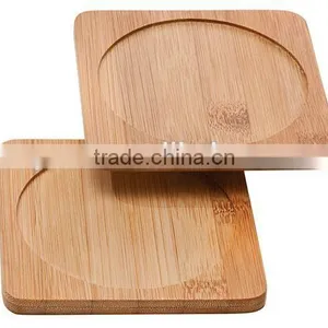 Custom Square Antique Bamboo Wood Wine Bottle Coaster thumbnail-1