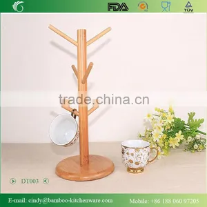 Bamboo 6 Cup Holder / Coffee Mug Stand / Mug Hanger Rack--Xingyuan thumbnail-1