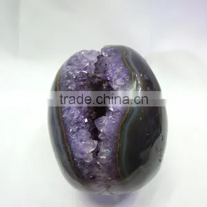 Natural Amethyst Crystal Quartz Points Carving Skull, Purple Crystal Quartz Skull for Sale thumbnail-5