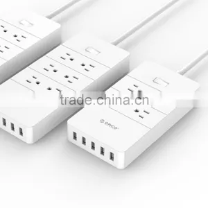 Wholesale OEM Multi-Function 4 Outlet 5 Port USB Power Strip UL ETL CETL Certictication Socket Smart Extension Cord With Switch thumbnail-1
