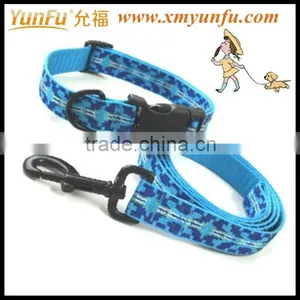 Pet Accessories Blue Textile Printing Dog Collar Leash thumbnail-1